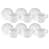 Kit Xícaras de Chá Tramontina Paola em Porcelana 240 ml 12 Peças Kit Xícaras de Chá Tramontina Paola em Porcelana 240 ml 12 Peças