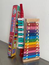 kit xilofone 12 e escaleta 12 brinquedo musical institucinal