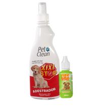 Kit Xixi Stop + Xixi Aqui Pet Clean 500 mL para Cães e Gatos