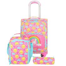 Kit Xtrem Com Mala 3 Peças Speedy Pack 326 Unicórnio Rosa