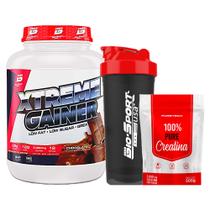 Kit Xtreme Gainer 3kg - Bio Sport + Creatina 100% Pure 500g - Puretech + Coqueteleira - Bio Sport