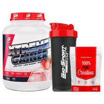 Kit Xtreme Gainer 3kg - Bio Sport + Creatina 100% Pure 500g - Puretech + Coqueteleira - Bio Sport