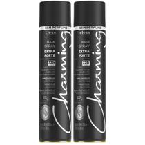 Kit XX Hair Spray Charming Cless Extra Forte 72h Laque Jato Seco Fixador S/ Perfume 400ml