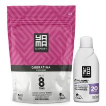 Kit Yamá Pó Descolorante Queratina 300g e Água Oxigenada 20vol 100ml