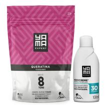 Kit Yamá Pó Descolorante Queratina 300g e Água Oxigenada 30vol 100ml