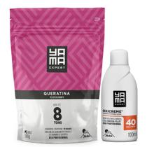Kit Yamá Pó Descolorante Queratina 300g e Água Oxigenada 40vol 100ml