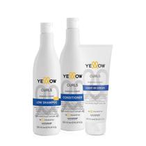 Kit Yellow Curls Shampoo Condicionador e Leave in Cream