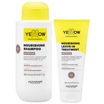 Kit Yellow Nutritive Alfaparf Shampoo 500ml e Leave-in 200ml Nutrição e Reparação Profunda Diária