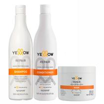 Kit Yellow Repair Shampoo + Condicionador + Mascara 500ml - Alfaparf