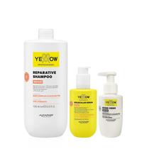 Kit Yellow Repair Tratamento Reparador - Shampoo 1L + Sérum Capilar 150ml + Bond Hero 100ml