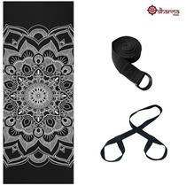 Kit Yoga Black Premium Mandala 5mm+Alça+Cinto de alongamento - Dharma Yogui