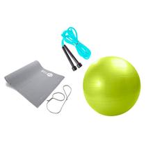 Kit Yoga Pilates Com Bola 55cm, Corda E Tapete Belfix - Bel Fix