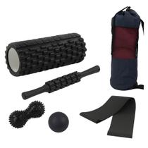 Kit Yoga Pilates Fisioterapia com 5 Peças Bastão massageador Rolo de Espuma Bolas de Massagem Lisa e com Textura Faixa Elastica e Bolsa Versátil Kit Yoga Pilates Fisioterapia com 5 Peças Bastão massageador Rolo de Espuma Bolas de Massagem Lisa e com Textura Faixa Elastica e Bolsa Versátil