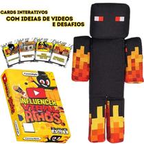 Kit Youtuber Athos Boneco De Pelúcia E Jogo De Cartas Influencer Viral Minecraft