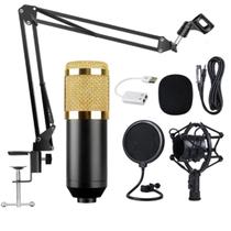 Kit Youtuber Microfone Bm800 Condensador E Mini Interface