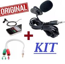 Kit Youtuber Microfone de Lapela Para Celular Smartphone Android Universal + Adaptador P2 p/ Gravação de Vídeos Kit Youtuber Microfone de Lapela Para Celular Smartphone Android Universal + Adaptador P2 p/ Gravação de Vídeos