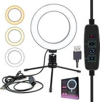 Kit Youtuber Microfone Lapela Celular Iluminador Ring Light