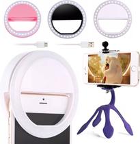 Kit Youtuber Mini Tripé Suporte Flexível Para Celular Câmera Iluminação Luz Ring Light Led Flash Universal Clip 3 Cores Kit Youtuber Mini Tripé Suporte Flexível Para Celular Câmera Iluminação Luz Ring Light Led Flash Universal Clip 3 Cores