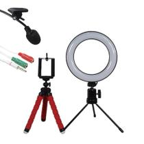 Kit Youtuber Ring Light 6 + Mini Tripé Flexível + Lapela