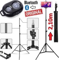 Kit Youtuber Tripé de Celular Universal Pedestal Reforçado Para Flash Ring Light Softbox Selfie Ajustável Robusto 2,10mt Kit Youtuber Tripé de Celular Universal Pedestal Reforçado Para Flash Ring Light Softbox Selfie Ajustável Robusto 2,10mt