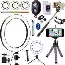 Kit Youtuber Tripé Flexível Celular Iluminador Ring Light