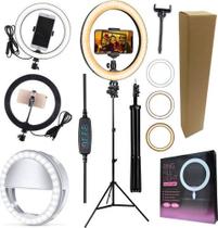 Kit Youtuber Tripé Luz Iluminador Ring Light Celular + Flash Kit Youtuber Tripé Luz Iluminador Ring Light Celular + Flash