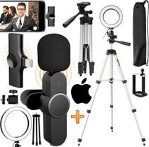 Kit Youtuber Tripé Pedestal Microfone Sem Fio Wireless