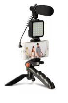 Kit Youtuber Vlog Live Tripé Celular Suporte Led E Microfone Kit Youtuber Vlog Live Tripé Celular Suporte Led E Microfone