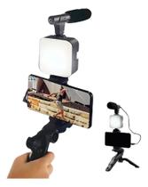 Kit Youtuber Vlog Live Tripé Celular Suporte Led E Microfone Com controle Bluetooth Video-Making Kit Youtuber Vlog Live Tripé Celular Suporte Led E Microfone Com controle Bluetooth Video-Making