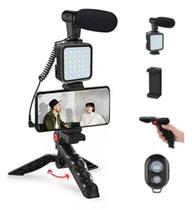 Kit Youtuber Vlog Tiktok Live Tripé Celular Suporte Led Controle Microfone Home Office Reunião