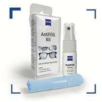 Kit Zeiss Antifog Brasil Spray e Flanela para Limpeza de Lentes Câmeras Óculos Viseiras Antiembaçante