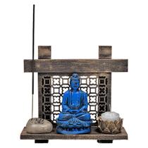 Kit Zen Buda Castiçal Incensário Pedra Esperança Japonesa