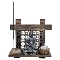Kit Zen Buda Castiçal Incensário Pedra Esperança Japonesa