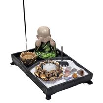 Kit Zen Jardim Preto Com Monge Budinha Não Falo/Vejo/Escuto Kit Zen Jardim Preto Com Monge Budinha Não Falo/Vejo/Escuto