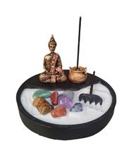 Kit Zen Redondo C/ Buda Hindu Mini e Incensario Caldeirao - Hp Decor