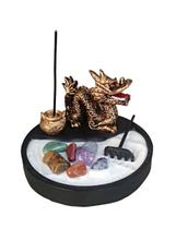 Kit Zen Redondo C/ Dragao Chines PQ e Incensario Miniatura - Hp Decor