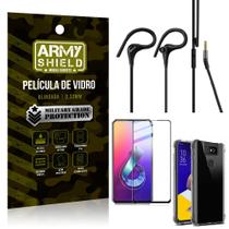 Kit Zenfone 6 ZS630KL Fone Sport HS92 + Capinha + Película 3D - Armyshield