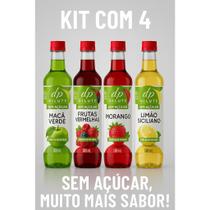 Kit Zero 4 Dilute Morango, Frutas Vermelhas, Limão Siciliano, Maça Verde - Super Linha Premium Mais