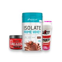 Kit zero lactose: 1x isolate prime whey + 1x creatina 150g integral + coqueteleira - Integralmedica