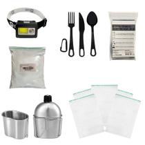 Kit ZipLock +Cal Virgem + Talher + Manta + Cantil + Lanterna