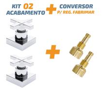 Kit02 Acabamento Cruzeta Cromado 1/2' Ou 3/4 P/ Reg Fabrimar
