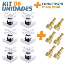 Kit06 Acabamento Cruzeta Cromado 1/2' Ou 3/4 P/ Reg Docol