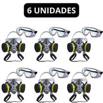 Kit06 combo n62: respirador semi facial 2f voga+oculos ampla visão rã Kit06 combo n62: respirador semi facial 2f voga+oculos ampla visão rã