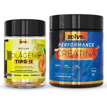 Kit1 Pote Creatina Performance + Colágeno Tipo Ii Mastigável