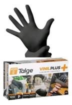KIT10 CAIXAS LUVA PROCEDIMENTO VINIL PLUS PRETA-MARCA TALGE Ca Fe