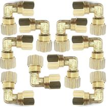 Kit10 cotovelo latao compressão 5/16x 5/16 anilha tubo cobre Kit10 cotovelo latao compressão 5/16x 5/16 anilha tubo cobre