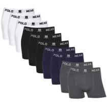 Kit10 Cuecas Masculina Boxer Polo Wear Microfibra Sem Costura