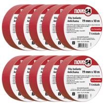 Kit10 fita isolante 19mmx10m vermelha 954 Kit10 fita isolante 19mmx10m vermelha 954