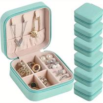 Kit10 Porta Jóias Portátil Viagem Estojo Pequeno Colar Brinco Moeda Relógio Bijuteria Personalizável 066