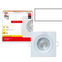 Kit10 Spot Led Croica Embutir Teto Quadrado 5W 3000K Amarelo